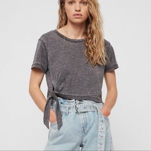 NWT AllSaints Tujen Tee, Coal Grey